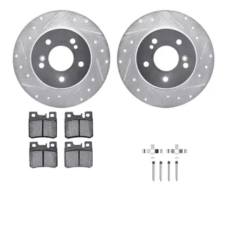 R1 Concepts WGYH1-63039 eLINE Rotor - Drilled & Slotted - Silver W/ Semi-Met Pads